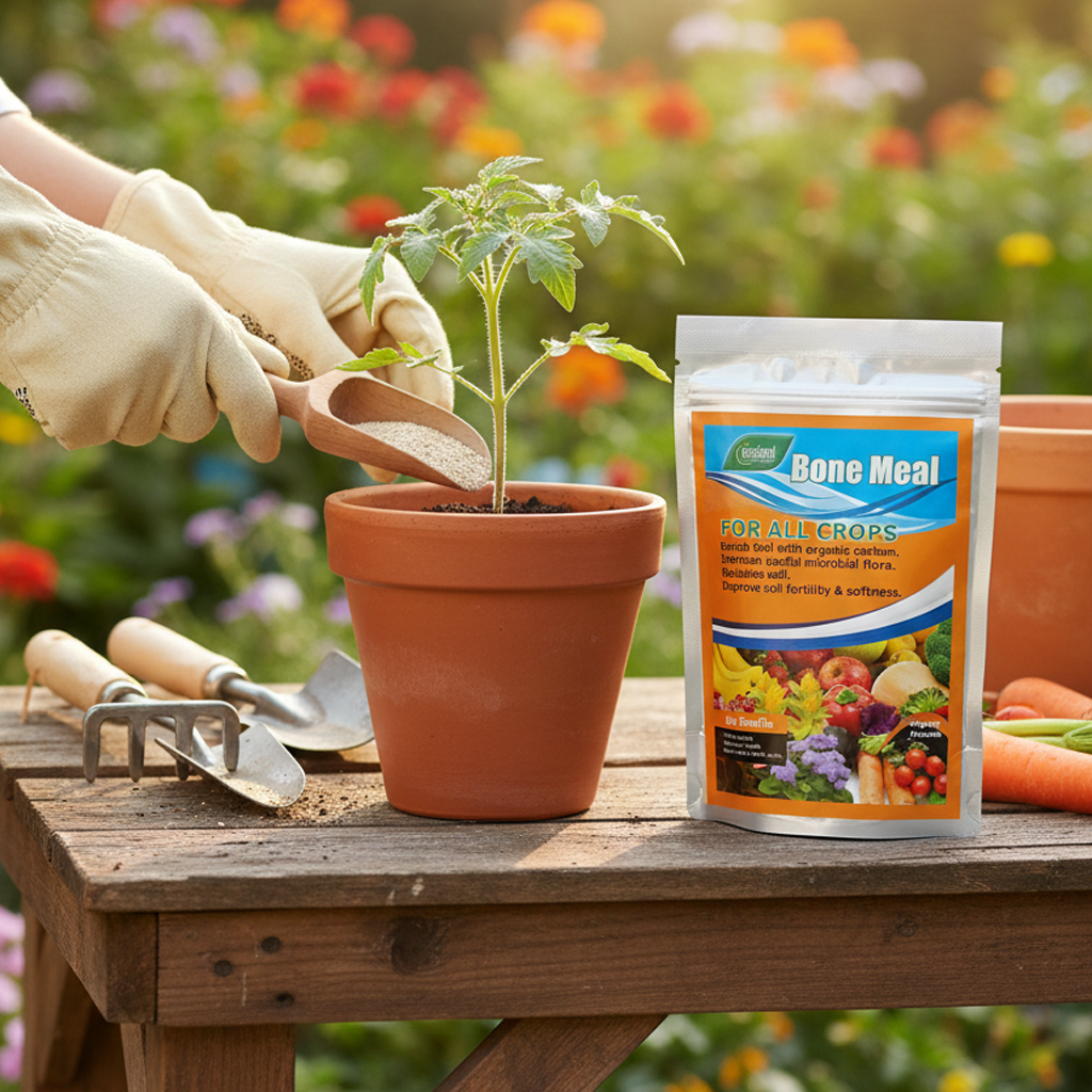 Bone Meal Fertilizer 1KG | Organic Phosphorus-Rich Plant Food
