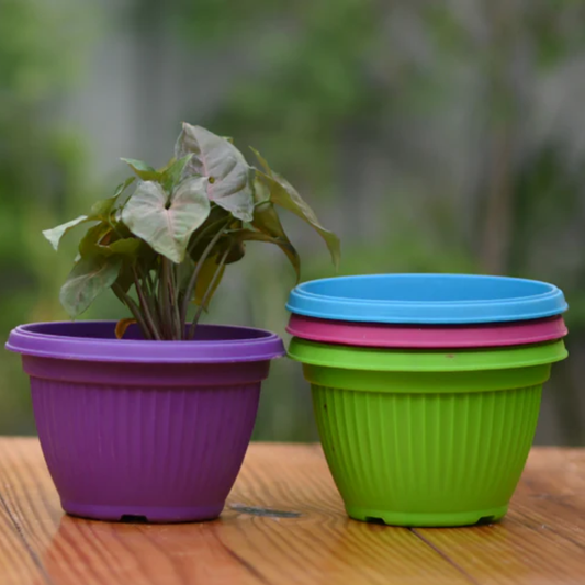 Hanging Flower Pots – Pack of 5 | Colorful Plastic Hanging Planters
