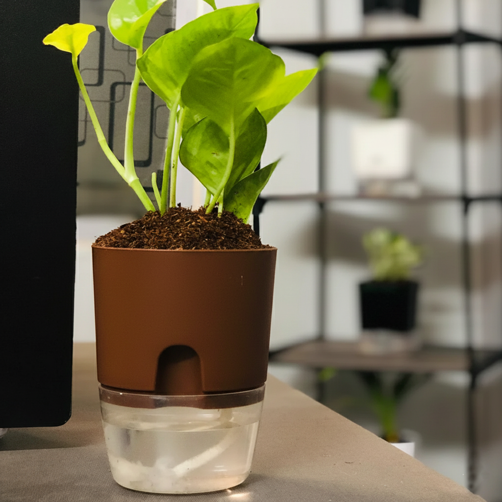 Round Self Watering Plant Pot with Water Reservoir (Pot Only)