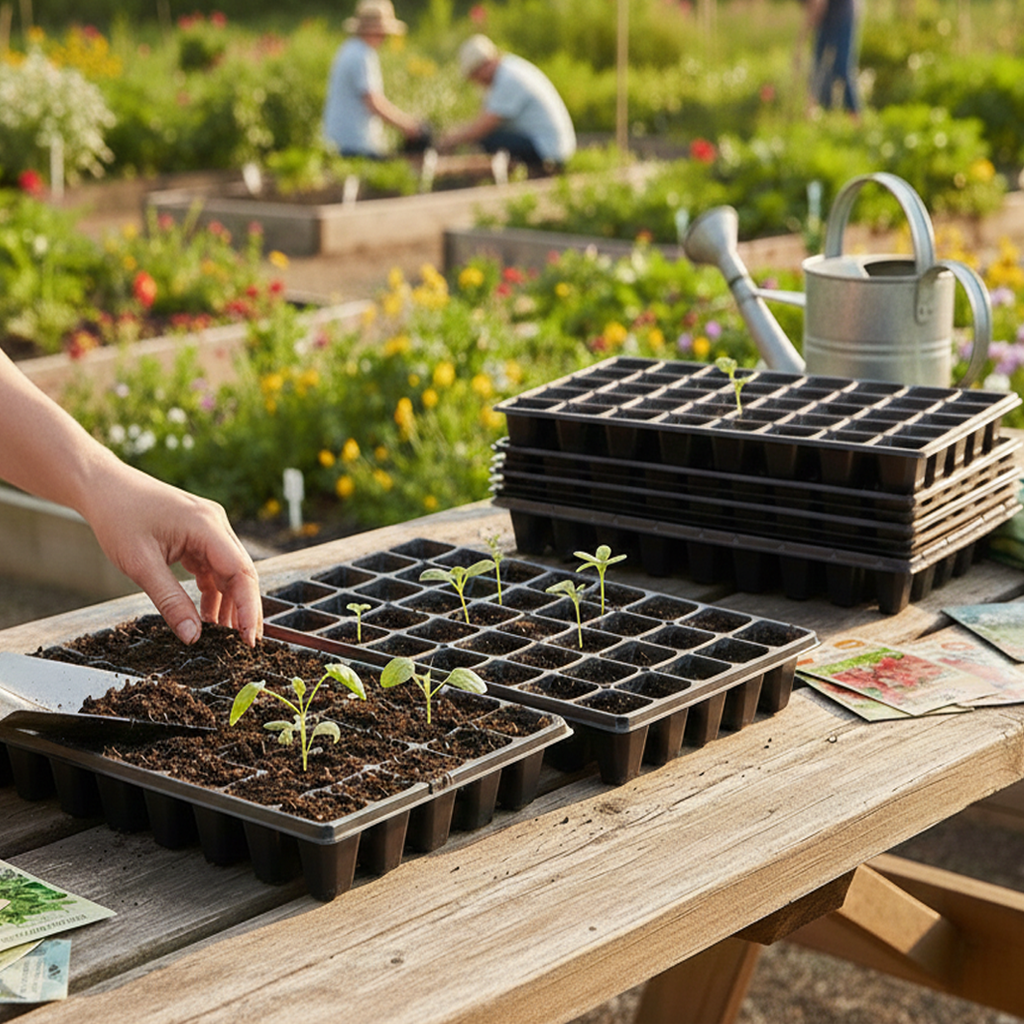 Seedling Tray 50 Holes (Pack of 3) – Reusable Nursery Trays for Seed Starting