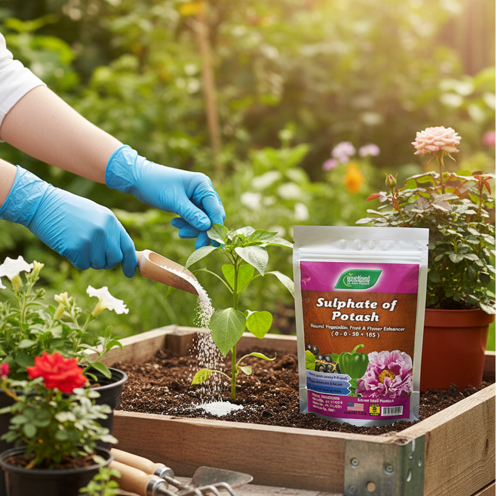Sulphate of Potash (SOP) 0-0-50 + 18S – 500g | Flower & Fruit Enhancer