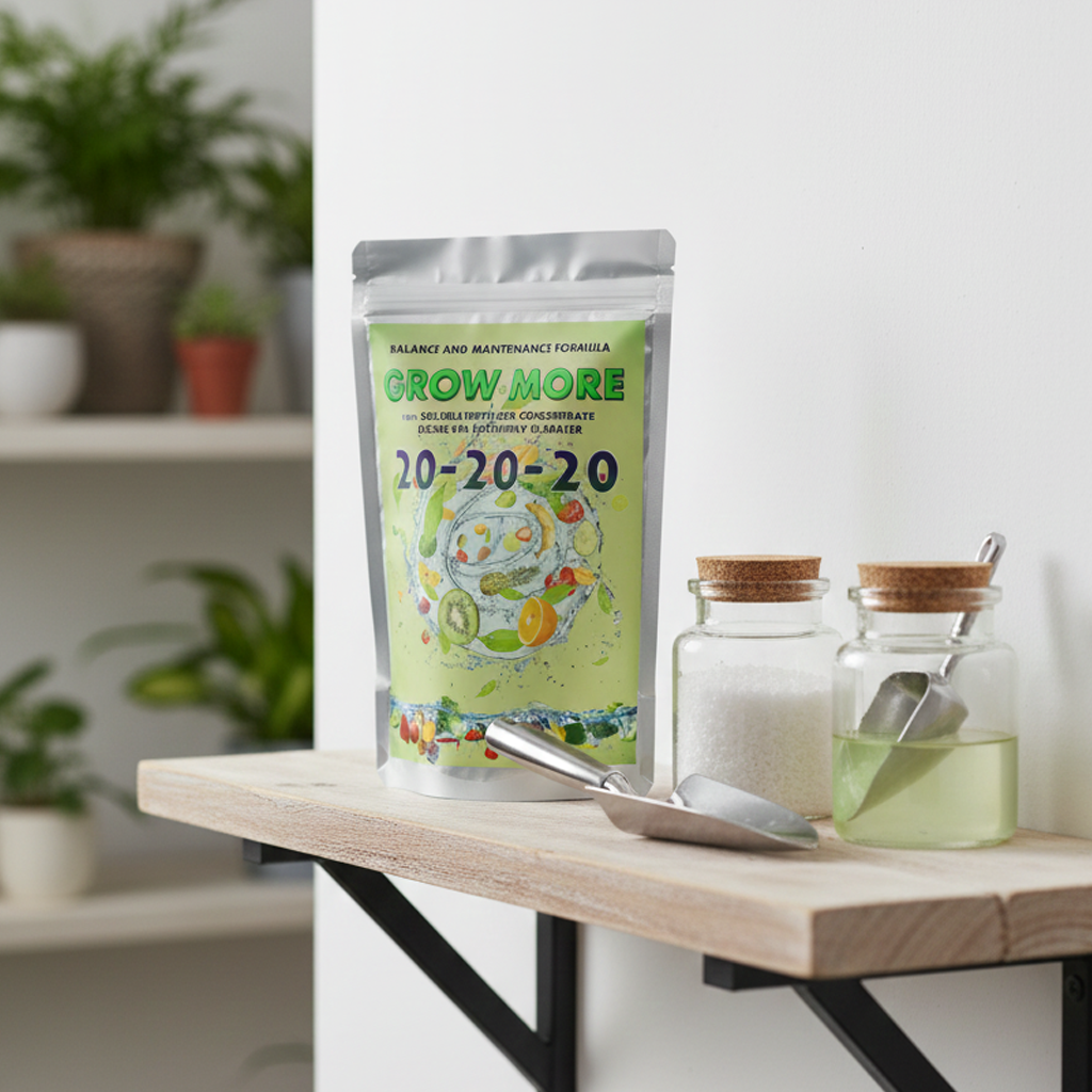 Grow More Fertilizer NPK 20-20-20 (500g) – Complete Balanced Water-Soluble Plant Nutrition