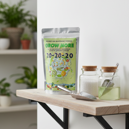 Grow More Fertilizer NPK 20-20-20 (500g) – Complete Balanced Water-Soluble Plant Nutrition