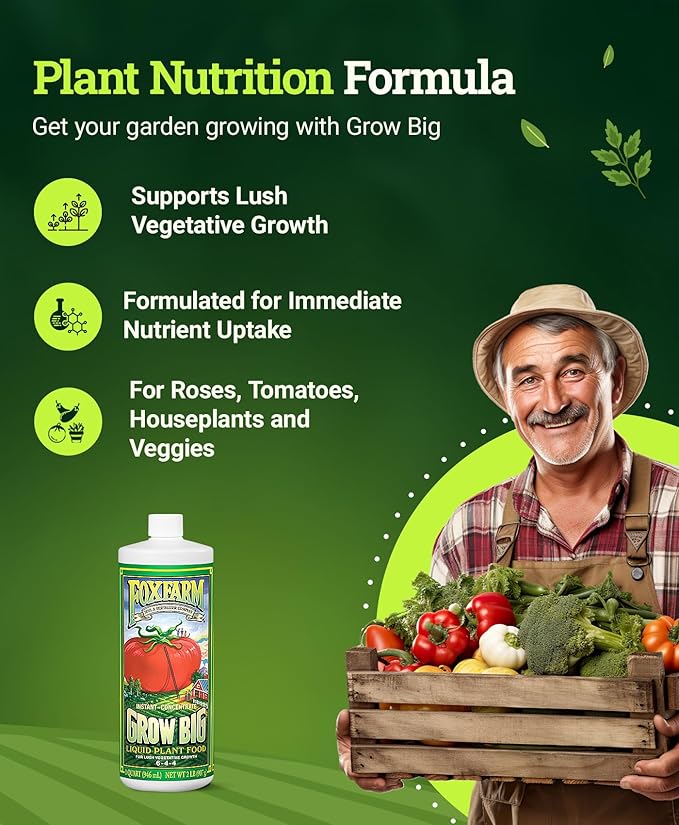 FoxFarm Trio Liquid Fertilizer Set – Grow Big, Big Bloom & Tiger Bloom (Quart Pack)