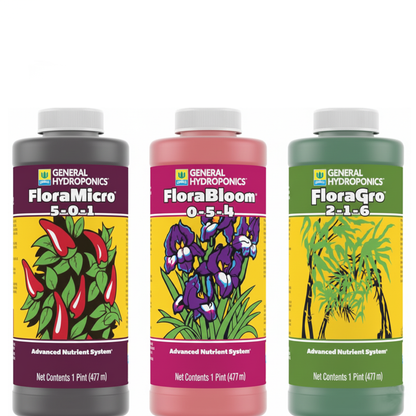 General Hydroponics Flora Series Trio – Quart Pack (FloraGro, FloraBloom & FloraMicro)