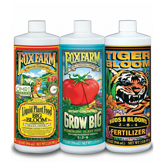 FoxFarm Trio Liquid Fertilizer Set – Grow Big, Big Bloom & Tiger Bloom (Quart Pack)