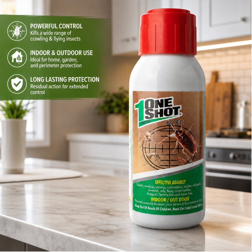 One Shot DDVP EC 60 – Powerful Insect Control Solution (100ml–1000ml)