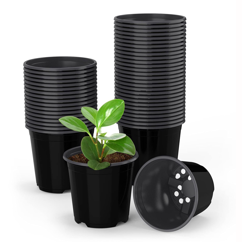 Plastic Pots 5 Inch – Durable Plant Pots for Indoor & Outdoor Use (PACK OF 3, 5 & 10)