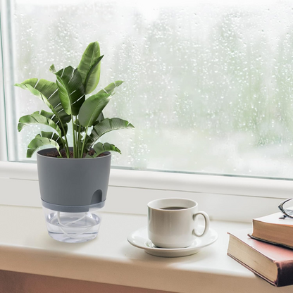 Round Self Watering Plant Pot with Water Reservoir (Pot Only)