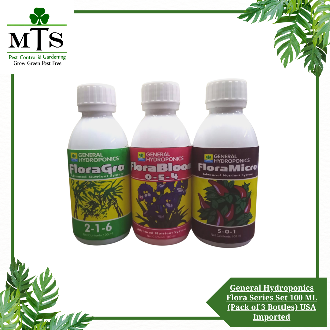 General Hydroponics Flora Series Set 100 ML (Pack of 3 Bottles) USA Imported