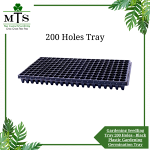 Gardening Seedling Tray 200 Holes - Black Plastic Gardening Germination Tray with Drain Holes - Reusable Plant Grow Tray